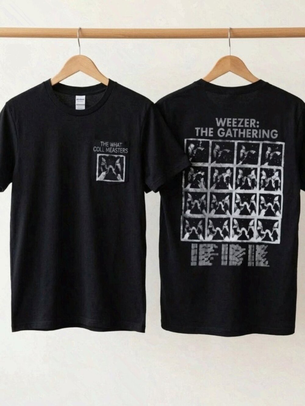 Weezer The Gathering Tour Photo Grid Black T-Shirt Reprint